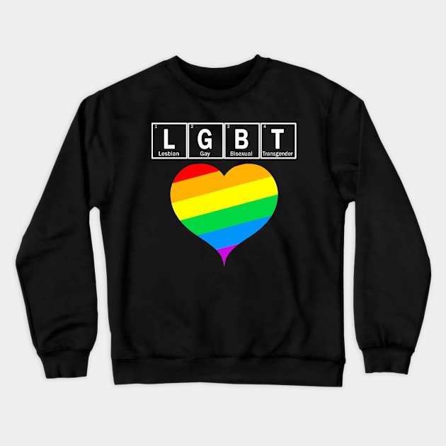 LGBT heart with chemical elements from periodic table Crewneck Sweatshirt by Context